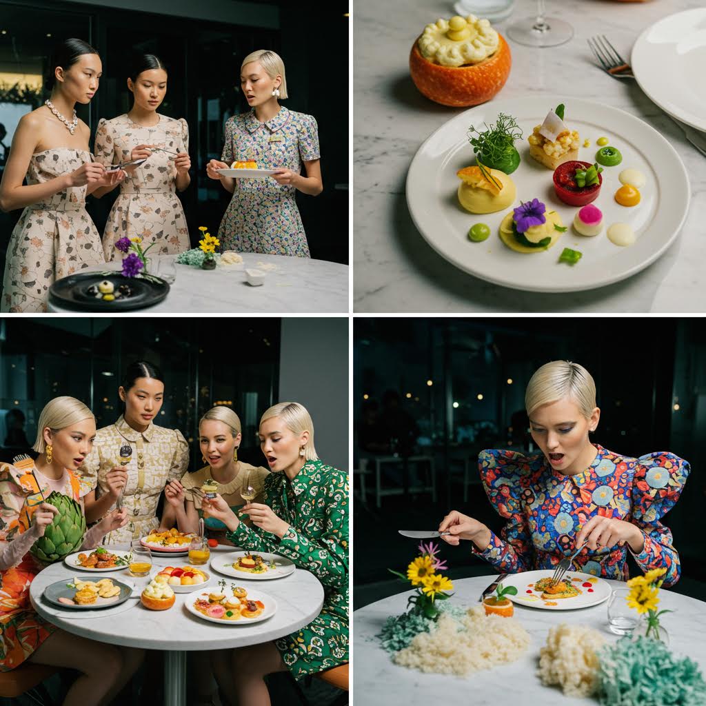 예술적인 디저트를 감상하는 온카스터디 미식가 모임